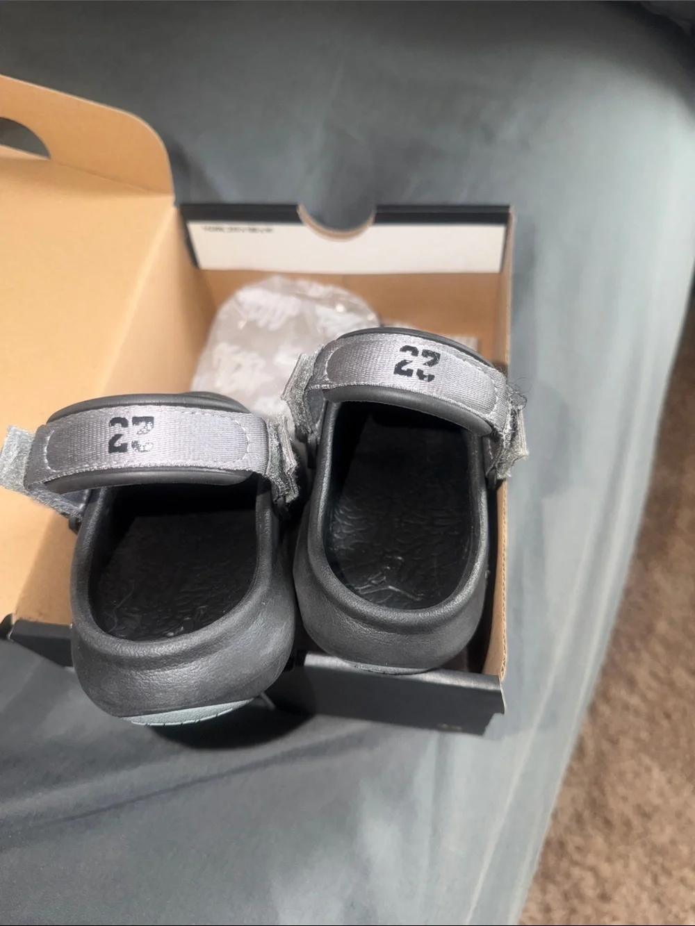Jordan Kids Black Waterproof Clog Sandals with Adjustable Strap